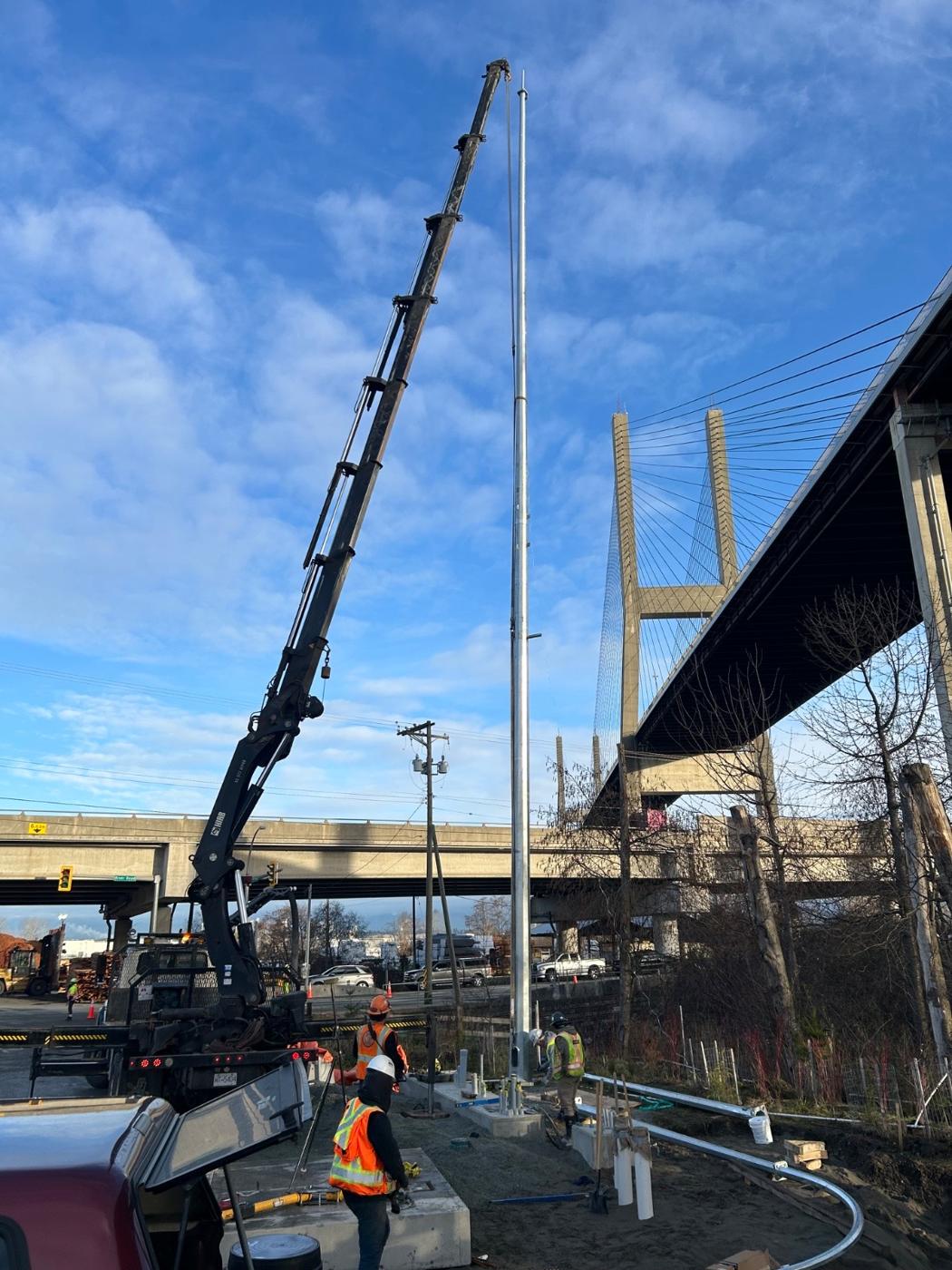 Crane truck on a job site